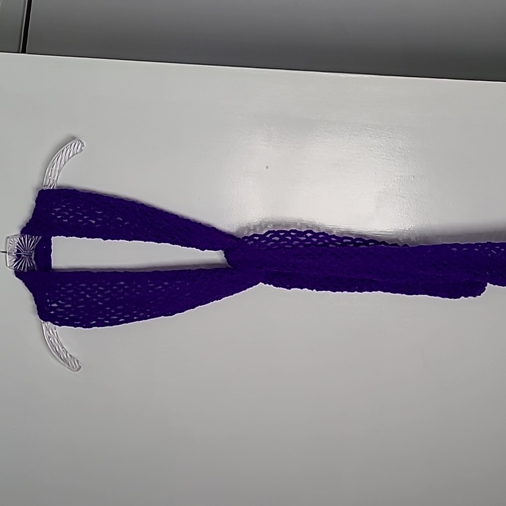 NWOT Hand Crocheted scarf.  Purple.